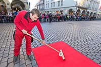 Vor dem Rathaus: Roter Teppich für die Staatsgäste