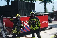Erstes Training der Feuerwehr Münster und der Brandweer Twente
