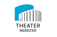 Signet des Theaters Münster: Stilisierte Gebäudefassade mit Schriftzug