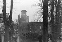 Seitenansicht der 1938 zerstörten Synagoge