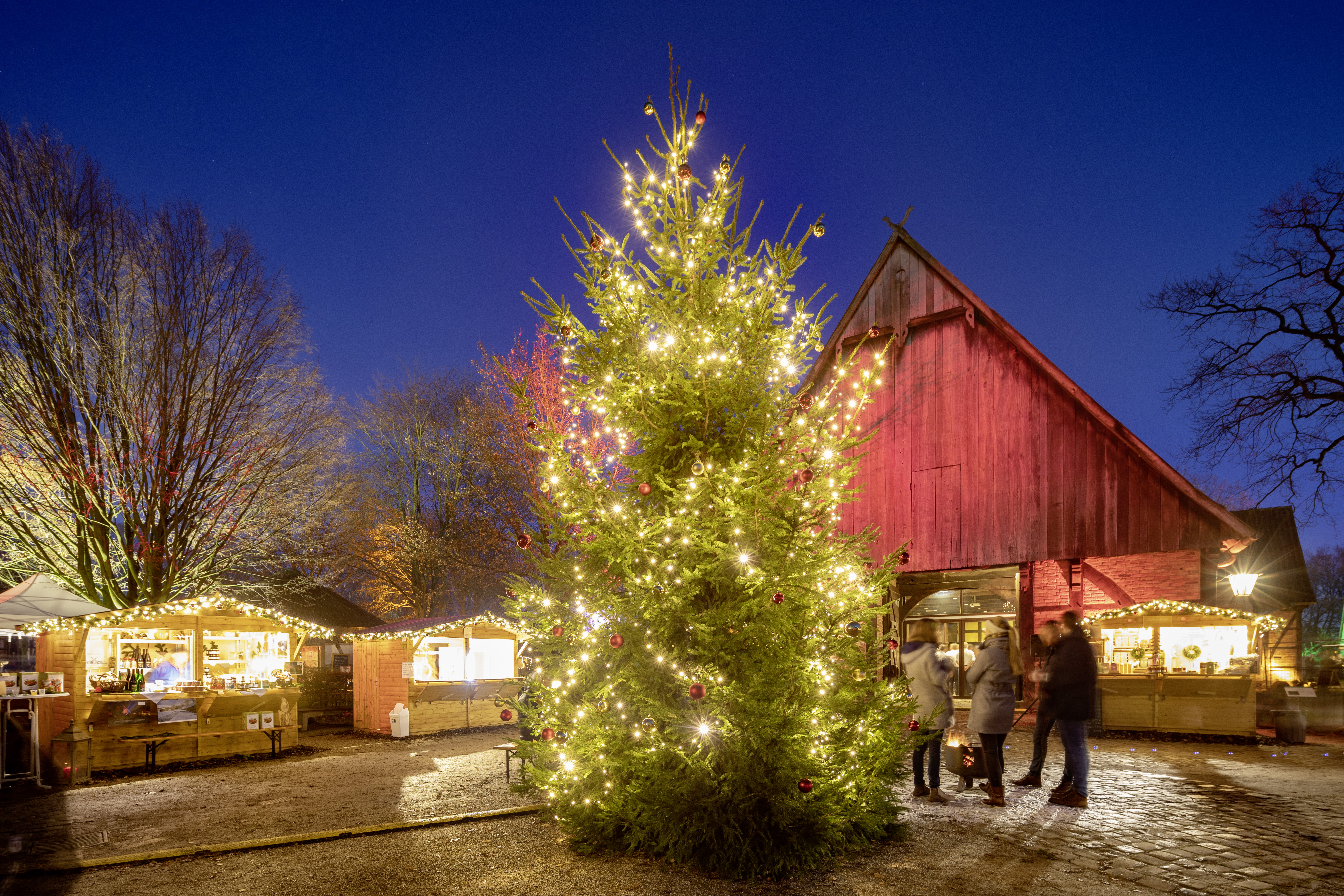 Der westfälische Weihnachtsmarkt im Freilichtmuseum Mühlenhof. 