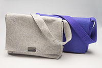 Kollegetasche aus Filz in grau und lila