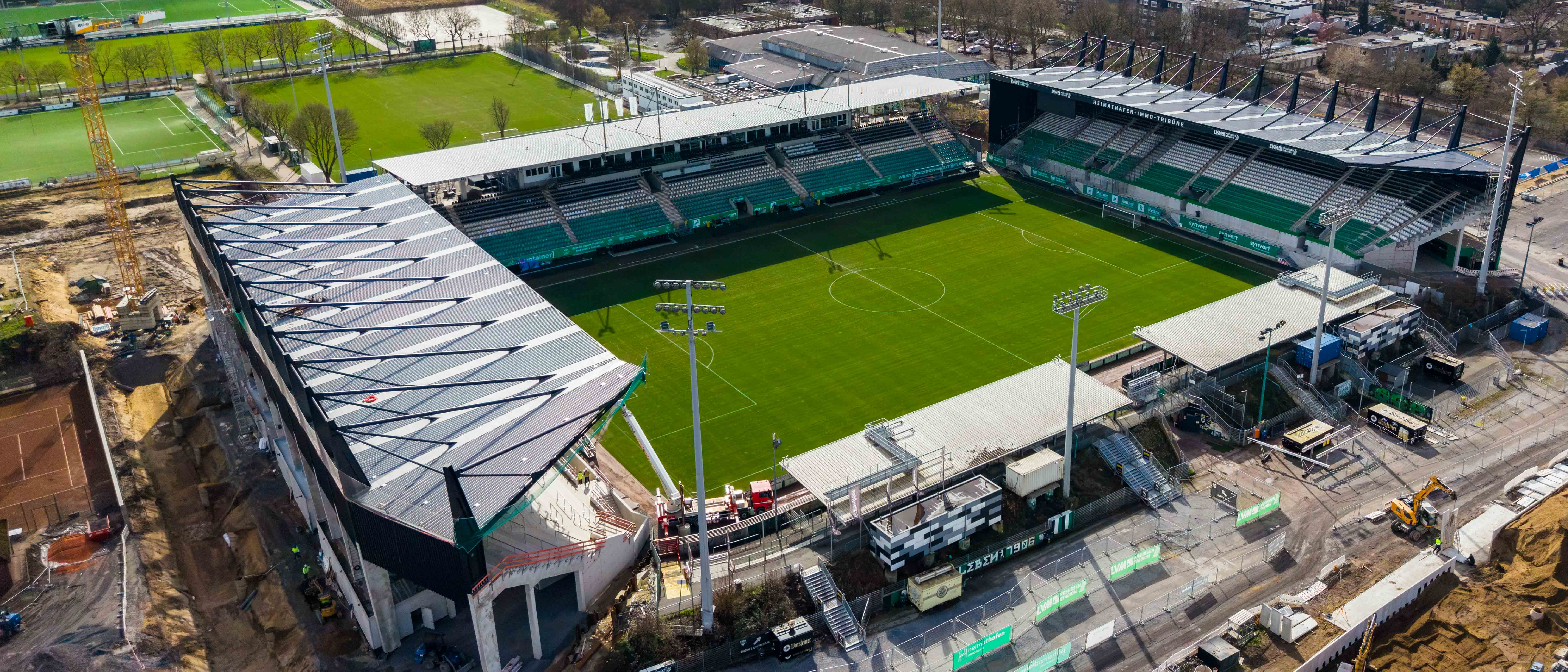 Luftaufnahme des LVM-Preußenstadions