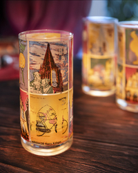 Drei Kerzengläser mit münsterischen Motiven.