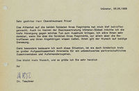 Schreiben mit einer Betroffenheitsbekundung des Bezirksvorstehers an Oberstleutnant Price, 1989