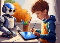 Digitales Malen
Dieses Bild ist mit Hilfe von KI erzeugt worden. Copyright: Adobe Digitales Malen für Kinder ab 4
Dieses Bild ist mit Hilfe von KI erzeugt worden. Copyright: Adobe