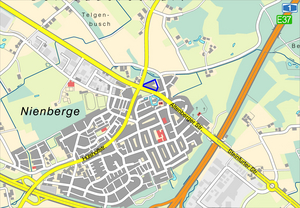 Stadtplanausschnitt mit dem Bereich des Bebauungsplans