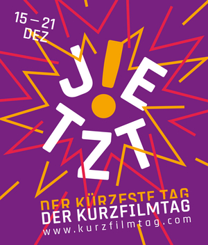 Motiv des Kurzfilmtags 2025 mit dem Motto JETZT!