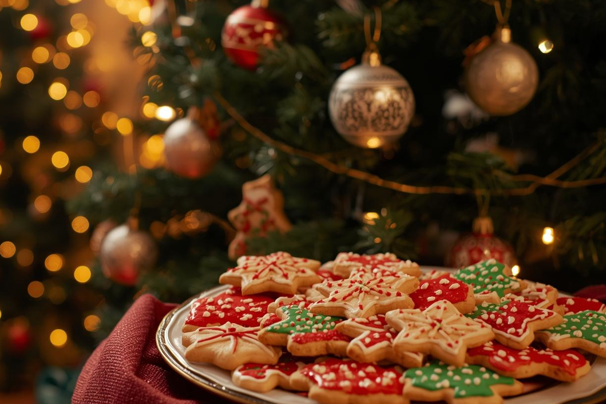 Weihnachtliche Plätzchen und Deko
