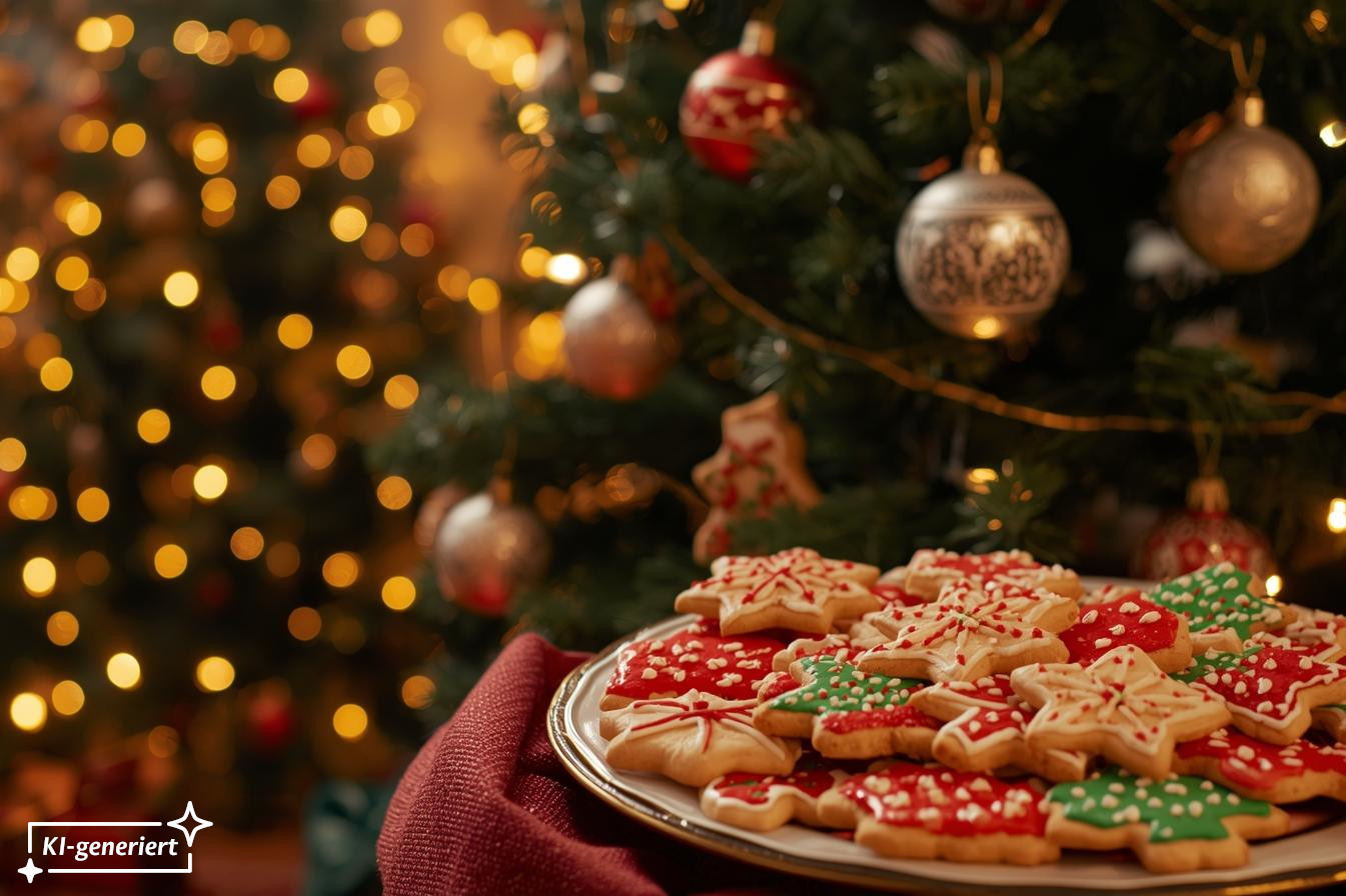 Weihnachtliche Plätzchen und Deko