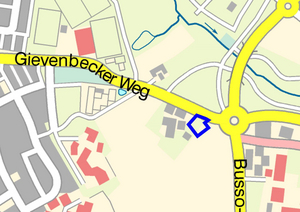 Stadtplanausschnitt mit dem Bereich des Bebauungsplans