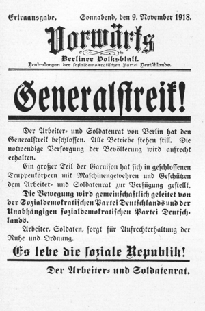 Ausgabe des Vorwaerts vom 9. November 1918