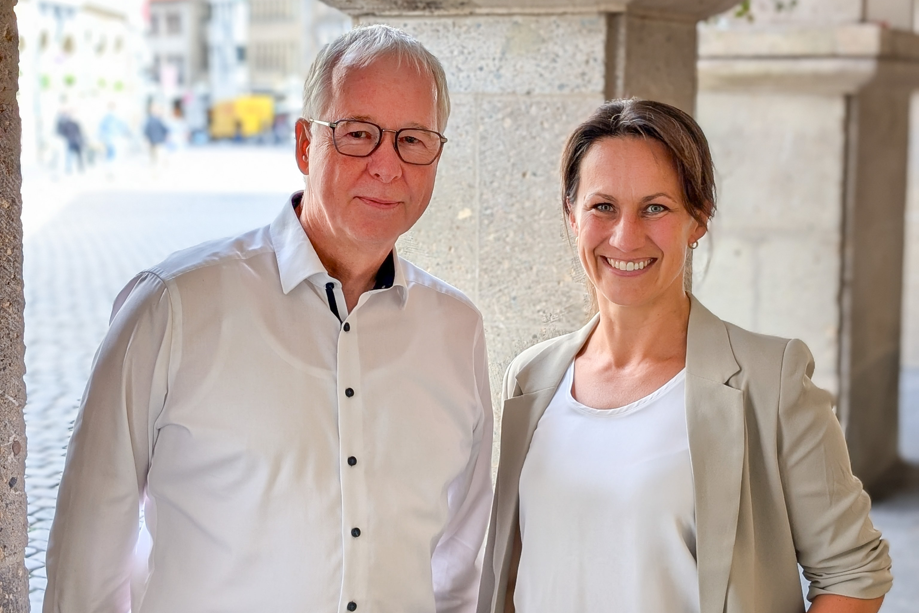 Ein Mann und eine Frau am Prinzipalmarkt