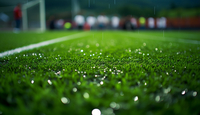 Fußballplatz im Regen