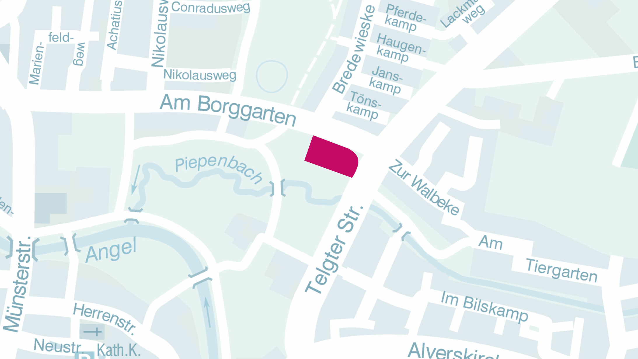 Stadtkarte, auf der das geplante Feuerwehrhaus markiert ist