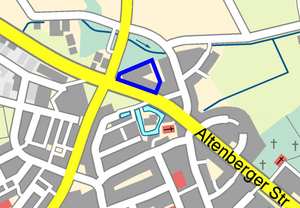 Stadtplanausschnitt mit dem Bereich der Planung