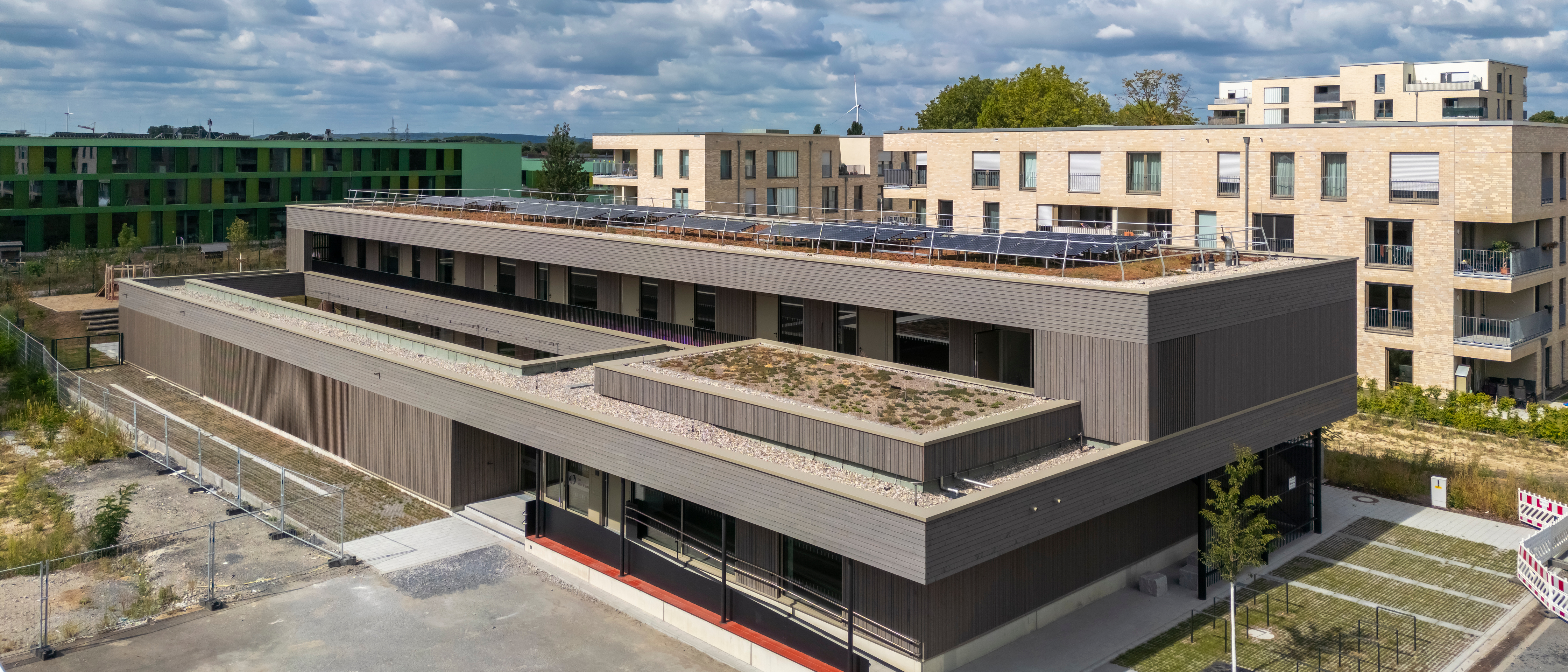 Luftbild der neugebauten Kita Oxford