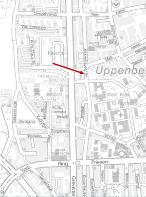 Lokalisierung Zählstelle Kinderhauser Straße