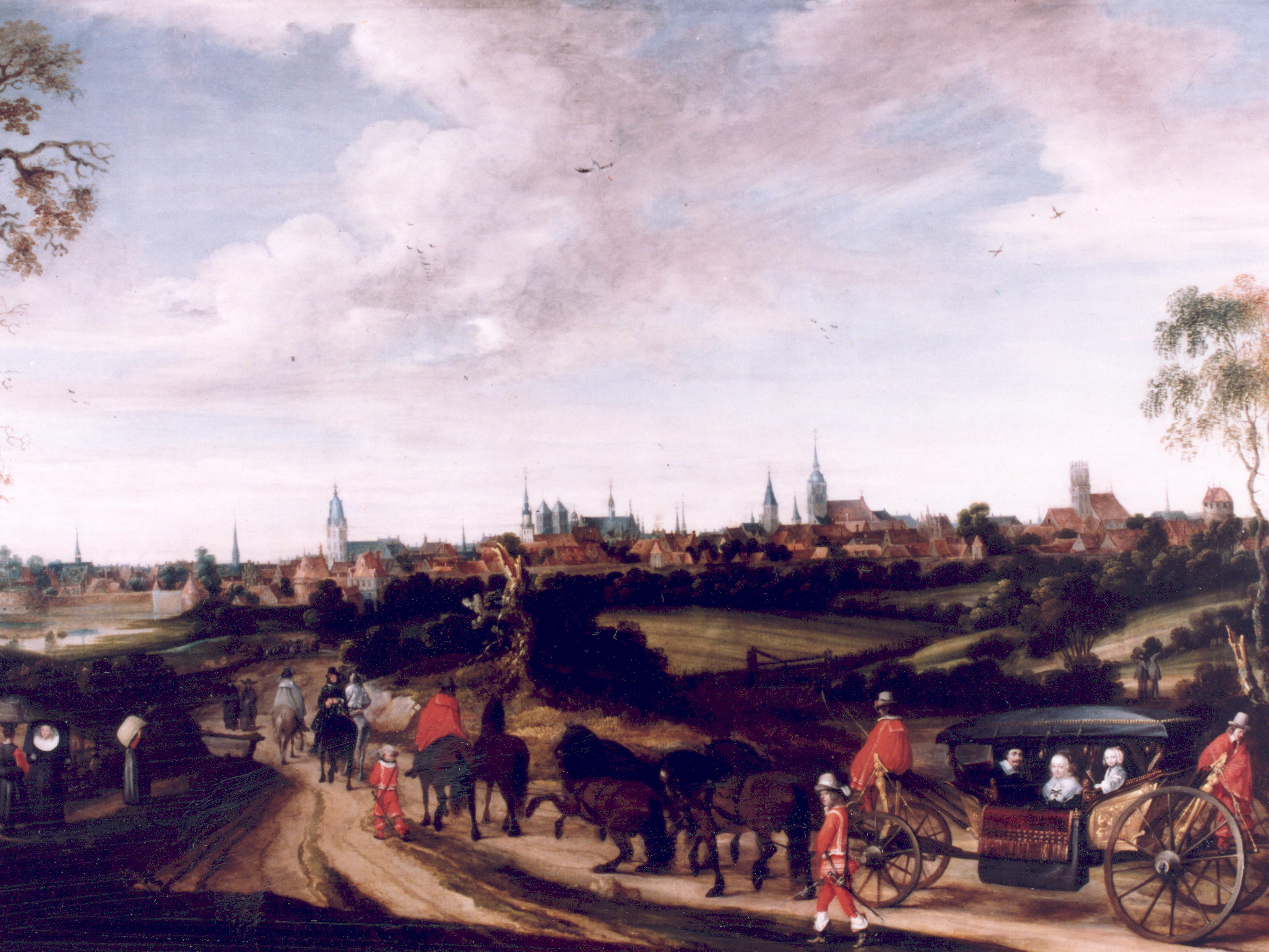 Historisches Bild: Einzug der Gesandten 1643 zu den Friedensverhandlungen in Münster