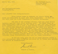 Foto einer Anfrage des Briten Ernest J. Bourne nach Adressen für die Zusendung von Hilfspaketen an Deutsche