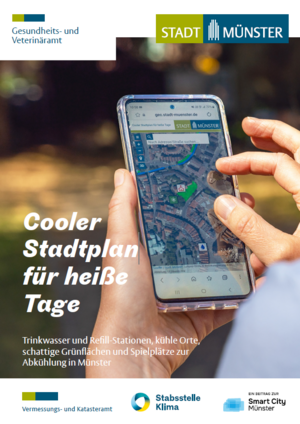 Smartphone auf dem der Coole Stadtplan angezeigt wird