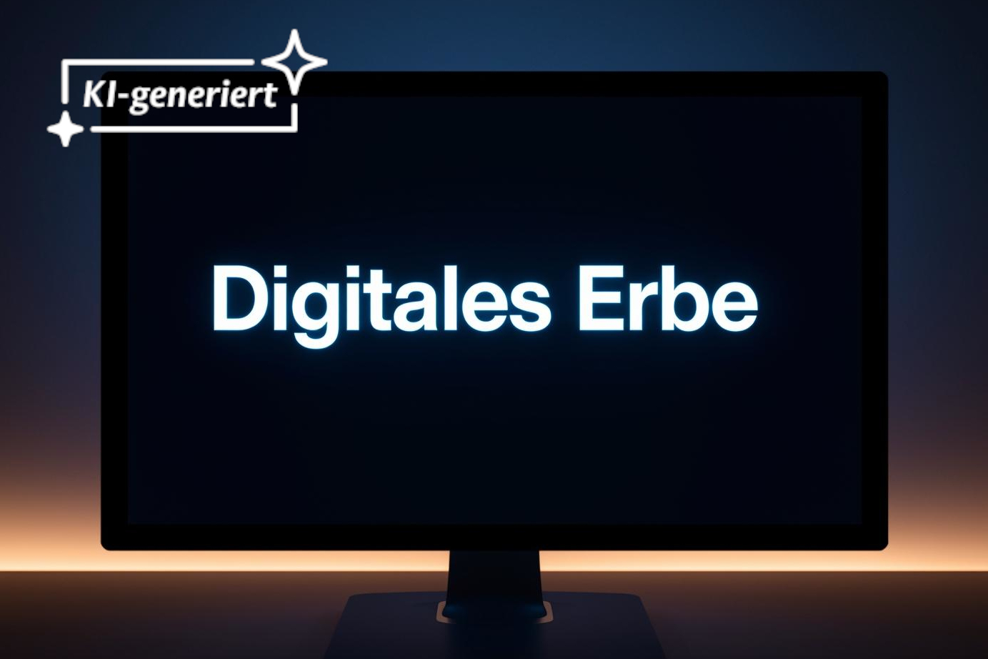 Ein Bildschirm mit dem Schriftzug "Digitales Erbe".