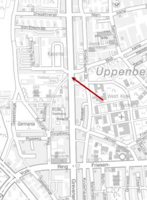 Lokalisierung Zählstelle Grevener Straße