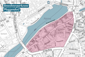 Auf dem Bild ist die Bewohnerparkzone Pluggendorf abgebildet