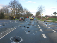 Bild zeigt Verkehrsunfall auf der Hülsebrockstraße