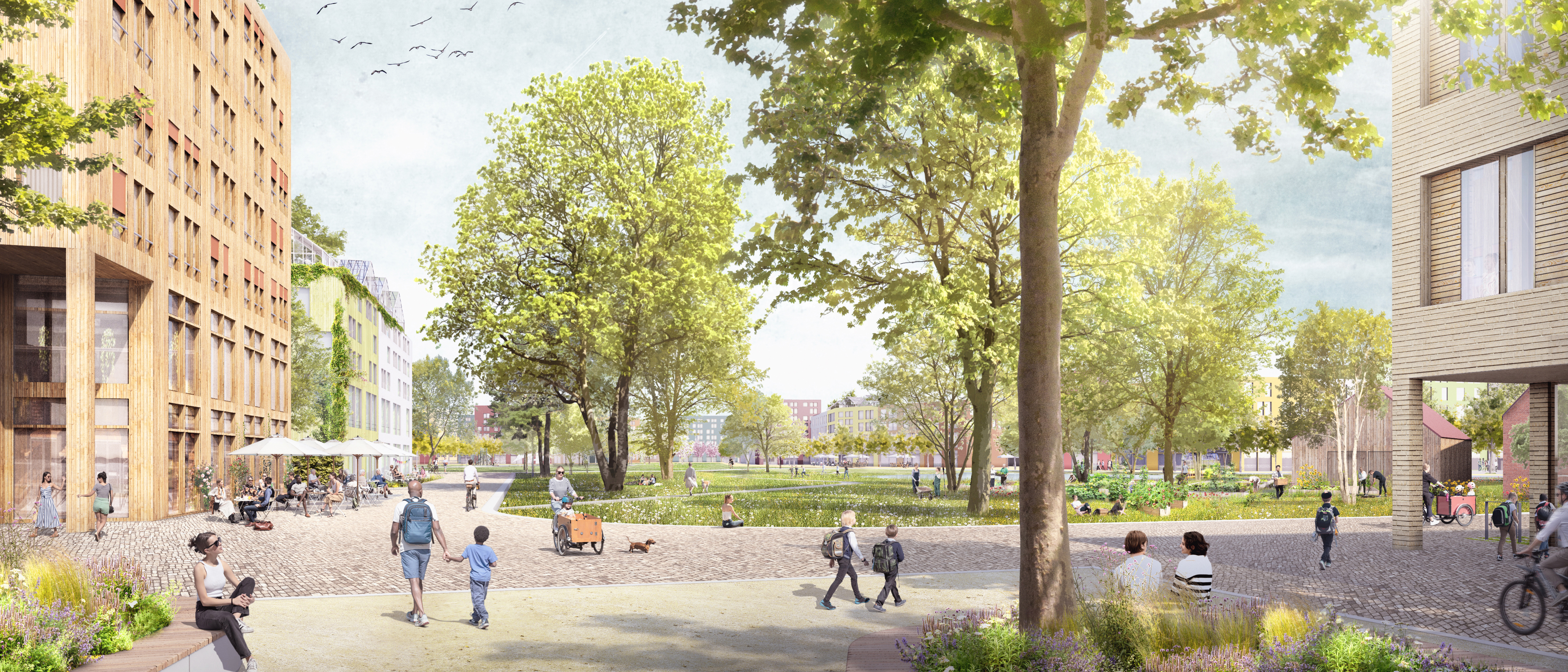 Blick in das geplante Quartier an der Steinfurter Straße
