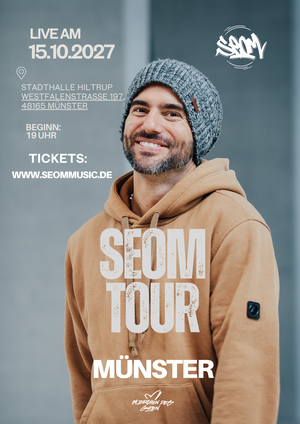 Plakat der SEOM Tour 2027 am 15. Oktober 2027 in Hiltrup