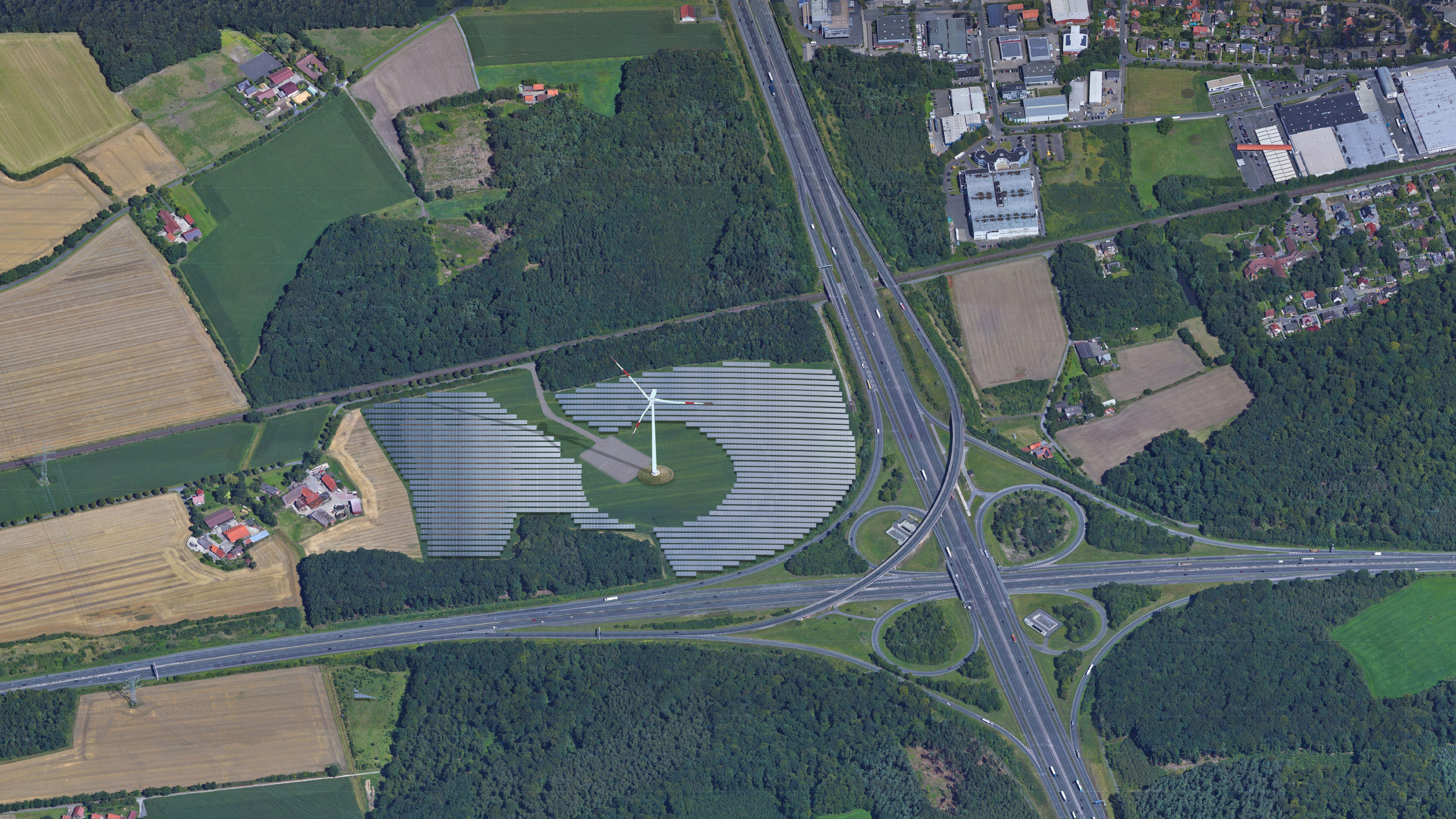 Visualisierung des geplanten Energieparks