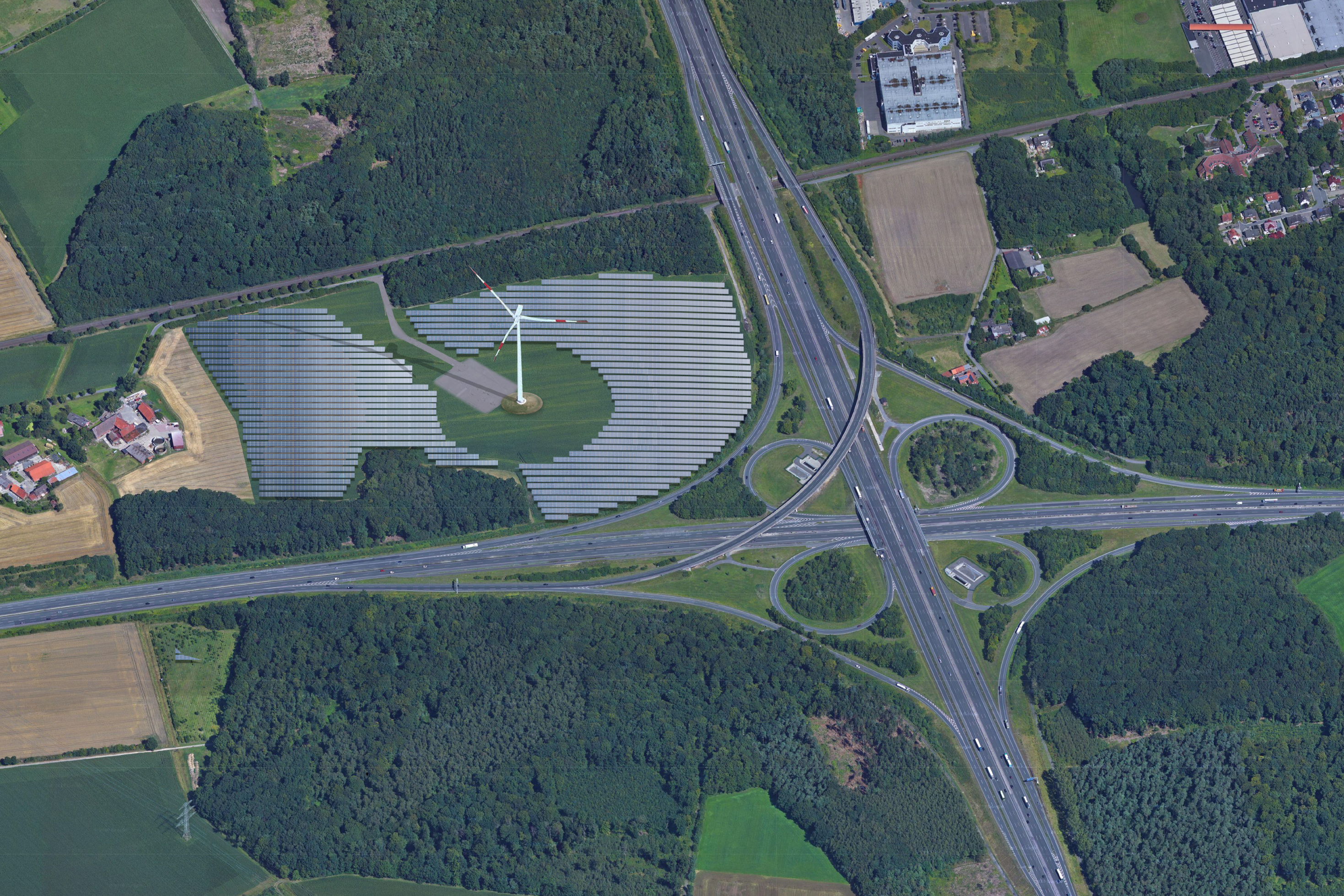 Visualisierung des geplanten Energieparks