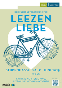 Zeichnung: Ein Fahrrad auf einem weißen Herz, dazu der Schriftzug 'Leezen-Liebe'