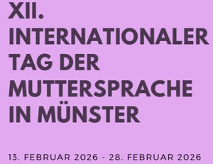 Titel und Datum der Veranstaltung auf violettem Hintergrund