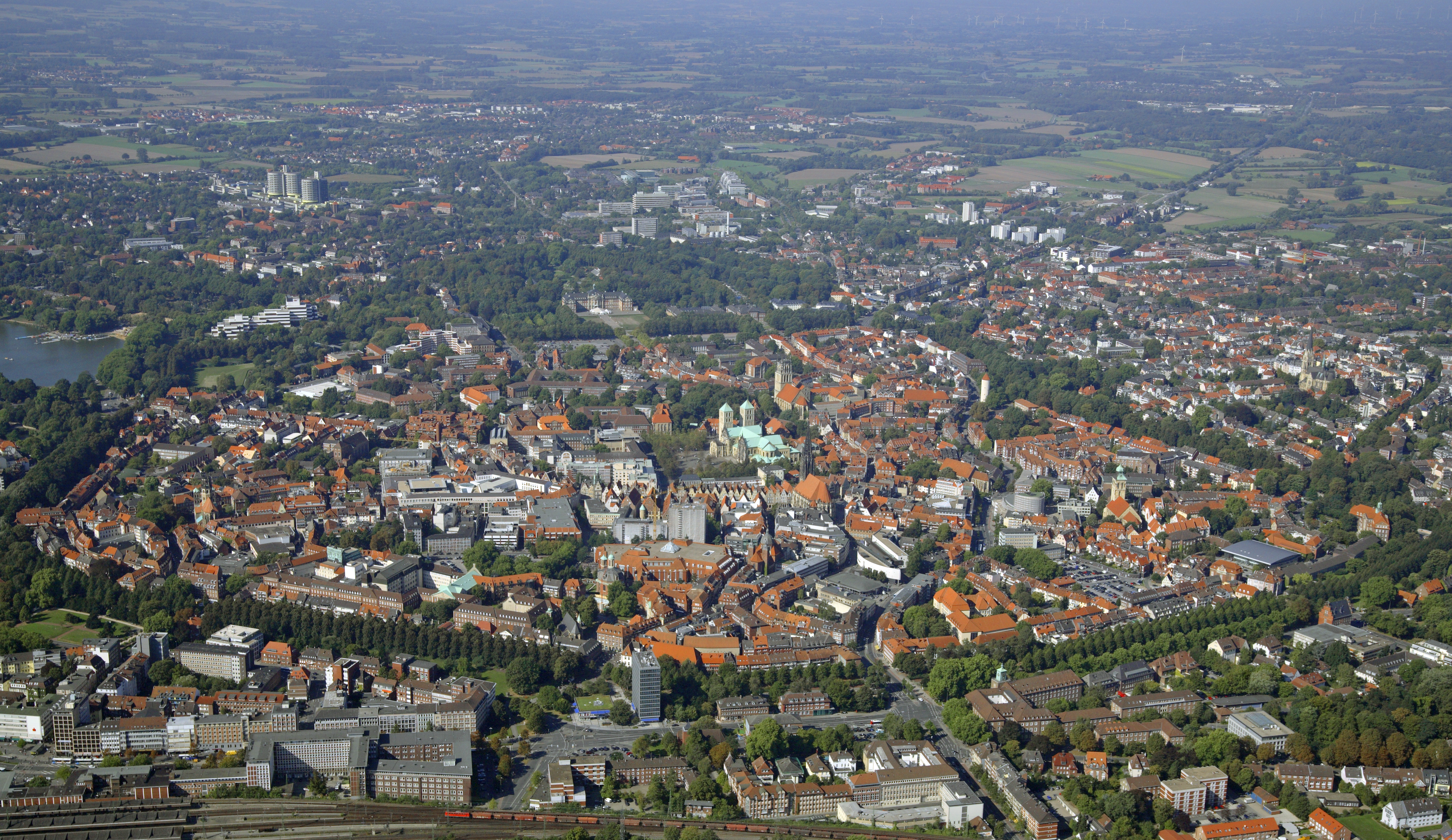 Münsters Innenstadt von oben