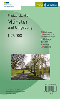 Titelblatt der Freizeitkarte mit der Aufschrift 'Münster und Umgebung'