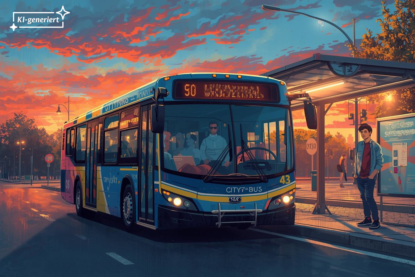 Ein Bus an einer Haltestelle