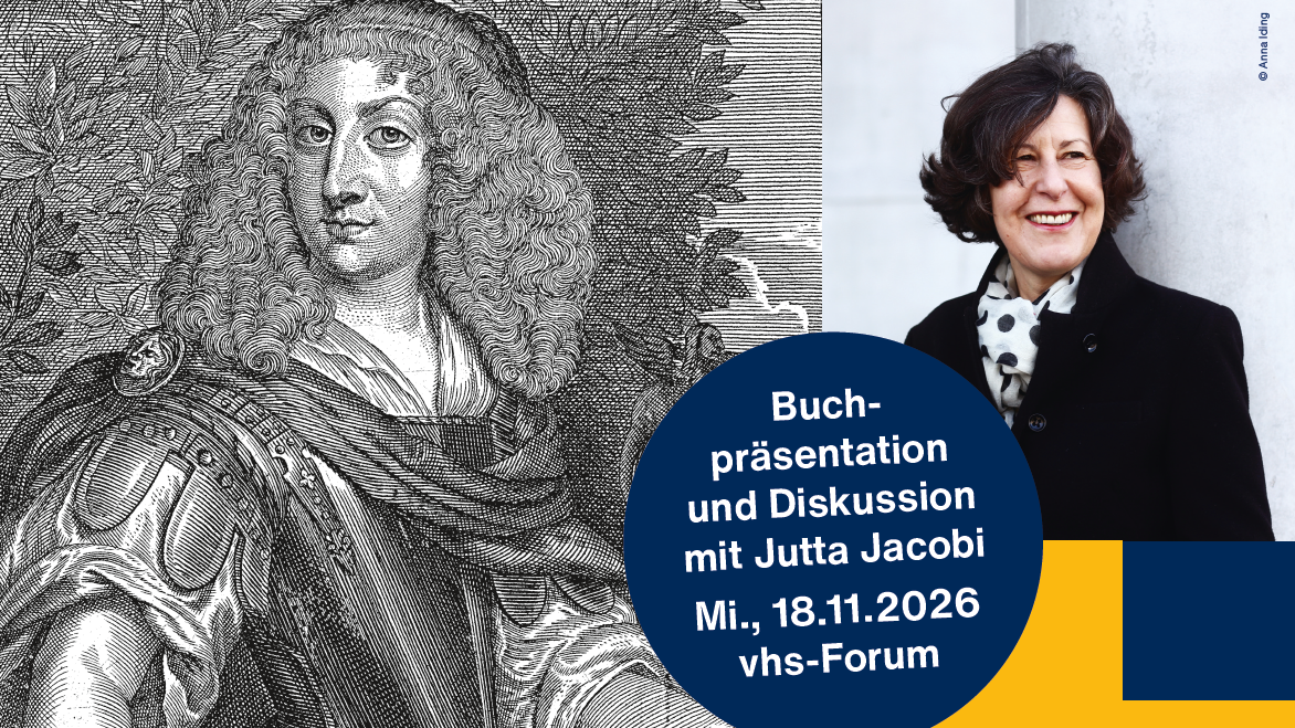 Handzeichnung einer Frau und Foto Jutta Jacobi als Plakat gestaltet