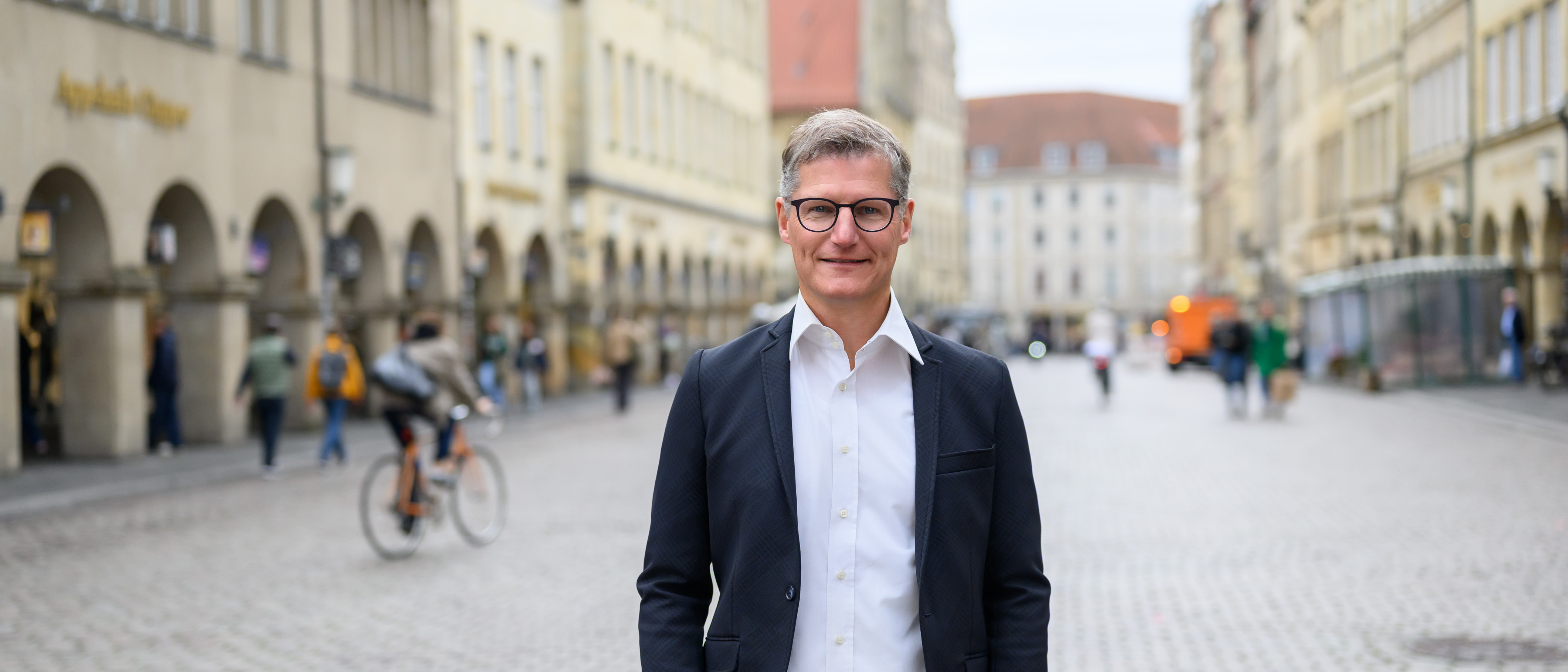 Oberbürgermeister Tilman Fuchs auf dem Prinzipalmarkt