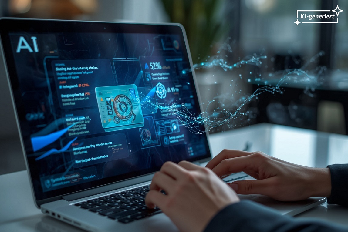Ein Laptop mit Grafiken
