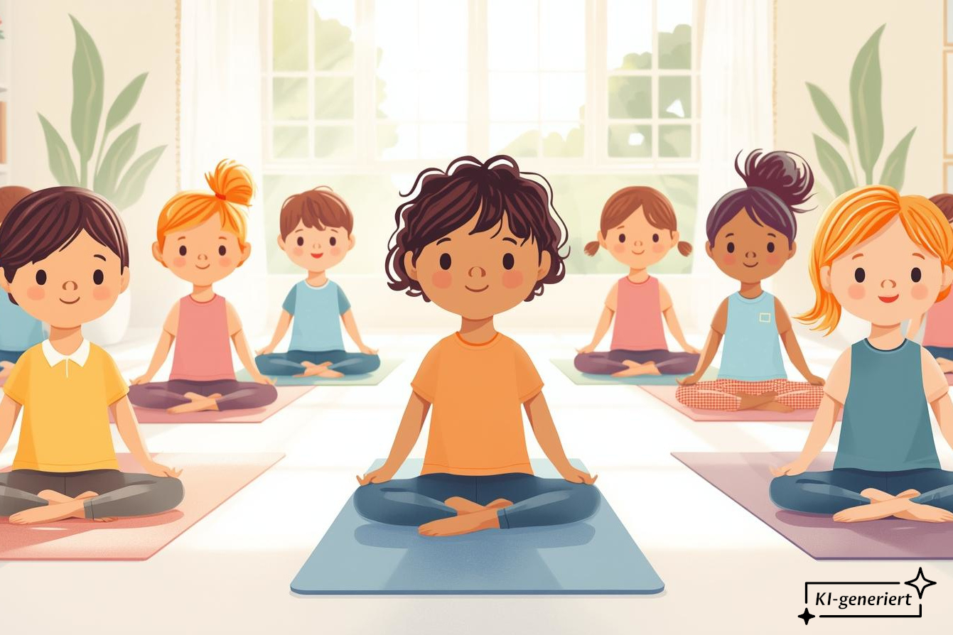 Mehrere Kinder in Yoga-Haltung