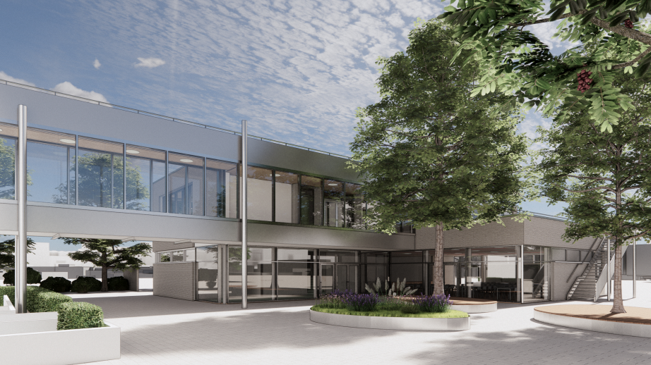 Entwurf des fertiggestellen Gebäudes