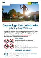 Verhaltensregeln auf der Sportanlage Concordenstraße
