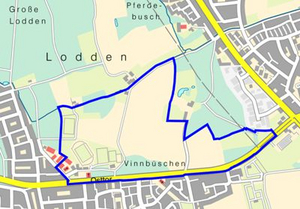 Stadtplanausschnitt mit dem Bereich der FNP-Änderung