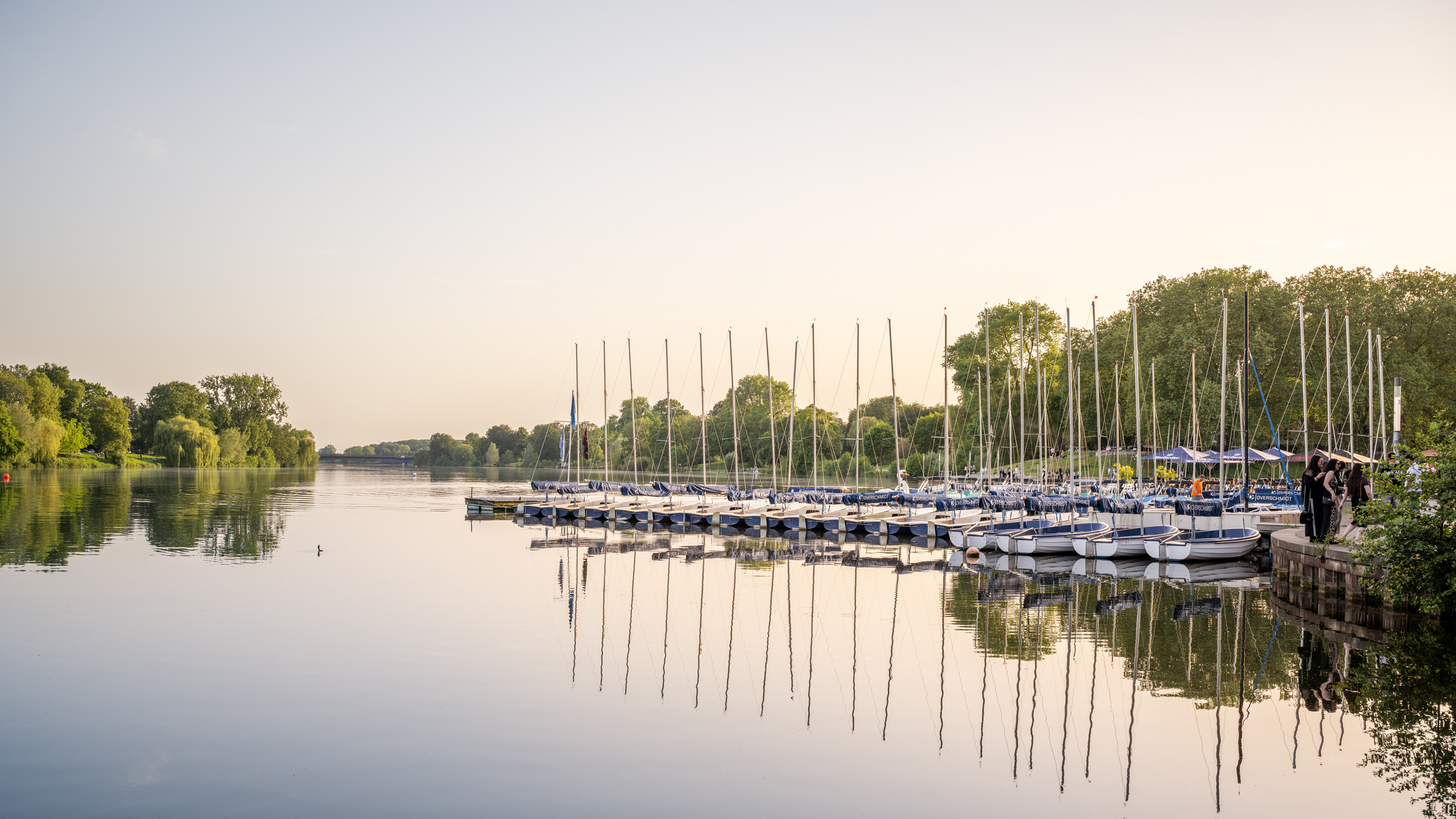 Blick auf den Aasee am Morgen