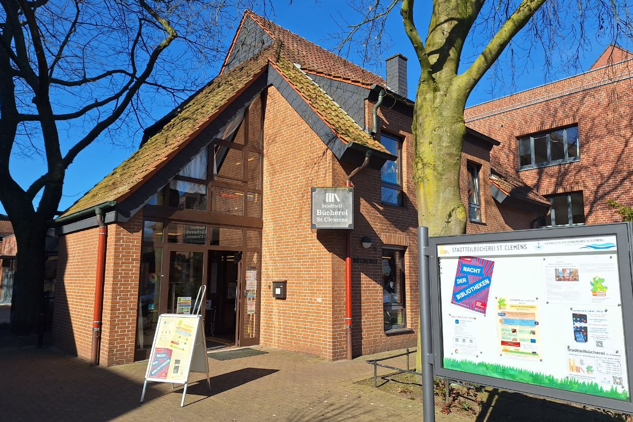 Außenansicht der Stadtteilbücherei in Hiltrup