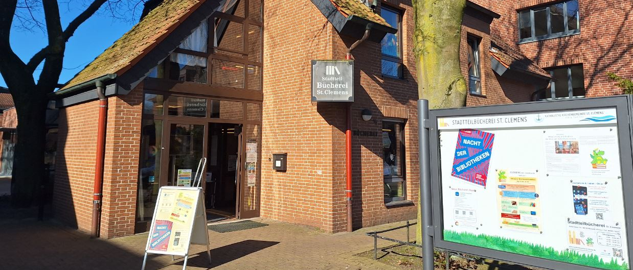 Außenansicht der Stadtteilbücherei in Hiltrup