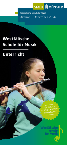 Titelseite der Broschüre Unterricht 2026 der Westfälischen Schule für Musik