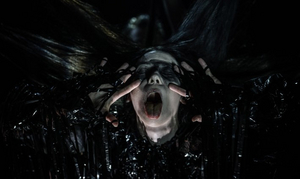 Gesicht einer Performer*in.